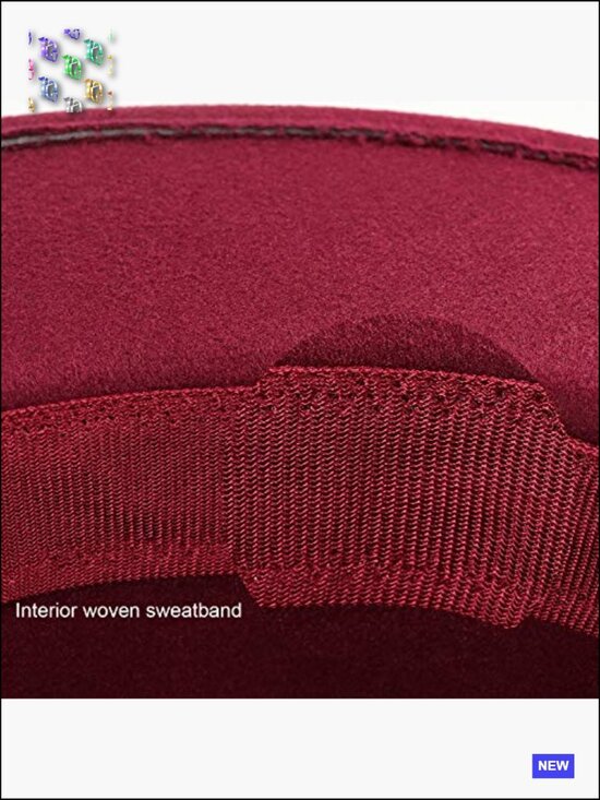Classic Felt Fedora Hat Wool Floppy Wide Brim Panama with Belt Buckle main image 7